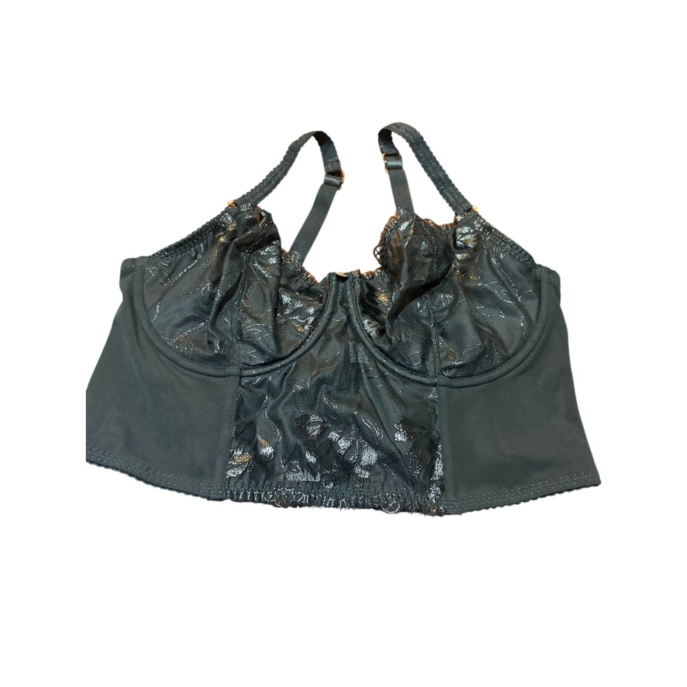 Sofia Intimates by Sofia Vergara Black Lace Longline Bustier Bra 40D Evil Eye